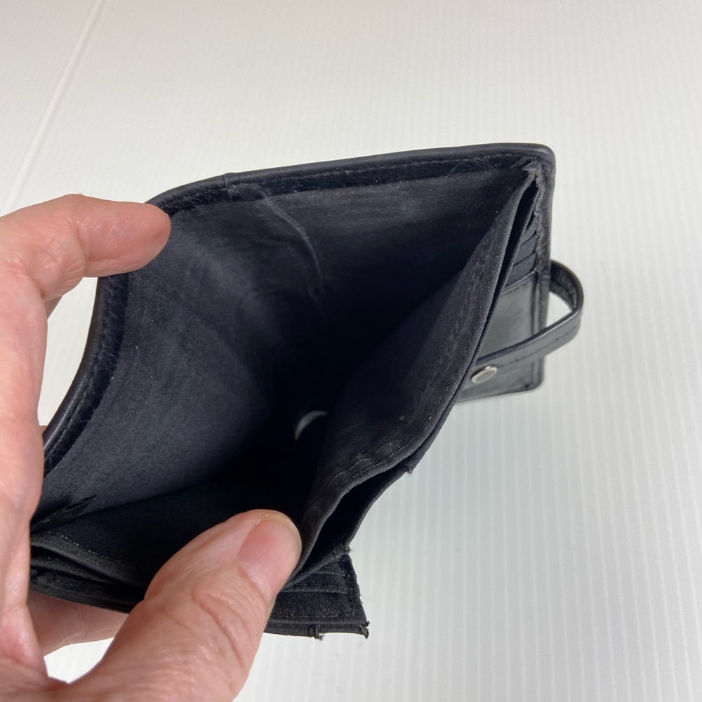 Fossil Black Genuine Leather Patchwork Studded Bi… - image 4